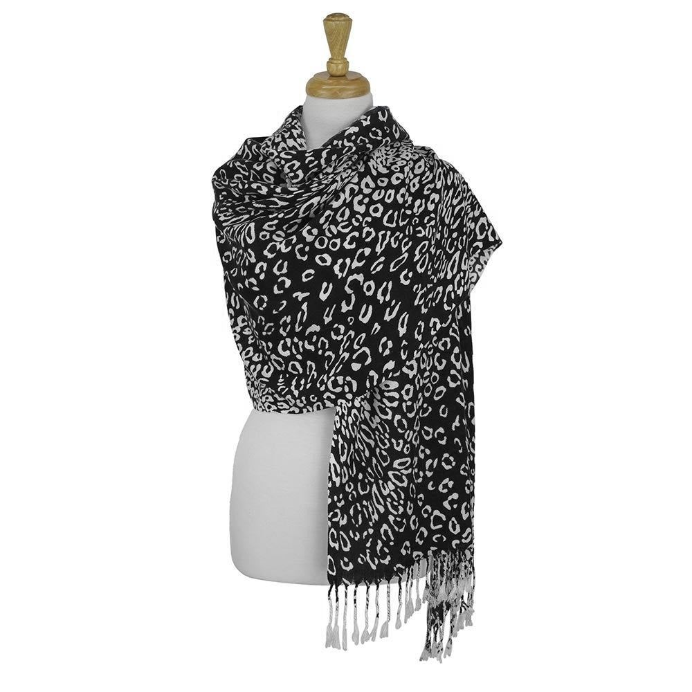 Leopard Print Pashmina Scarf Shawl Wrap Women Soft Winter Fall Blanket Stole