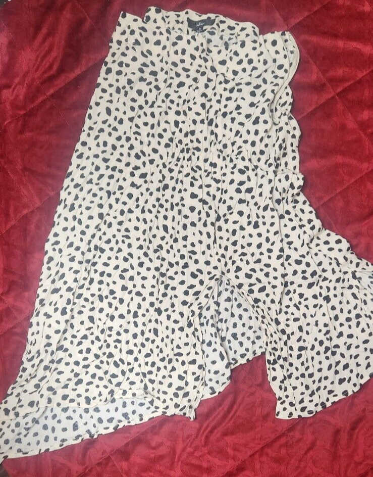 Cheetah Print Midi Skirt for Women Black & White Printed Skirts for Ladies M