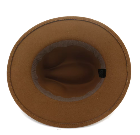 White Felt Jazz Fedora Hat with Pearl Band Wide Brim Elegant Dressy Accessory