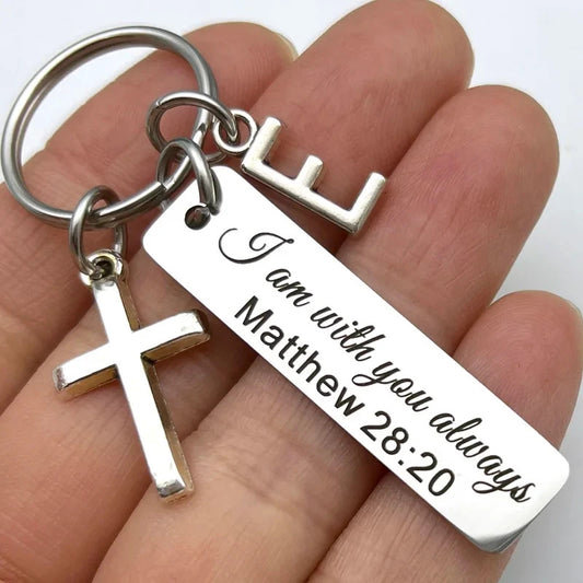 Inspirational Christian Bible Verse Keychain - I Can Do All Things Scripture Rel