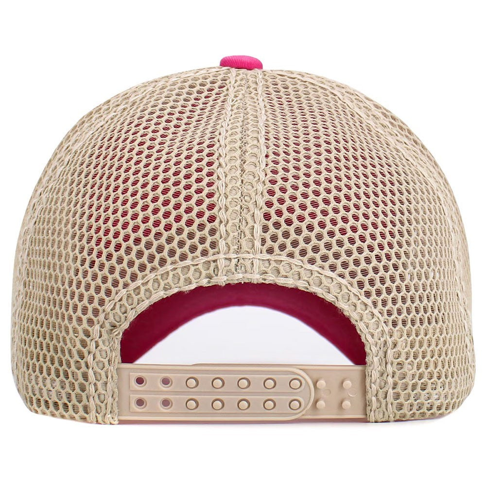 Washed Hot Pink American Flag Mesh Trucker Hat Distressed USA Cap for Women