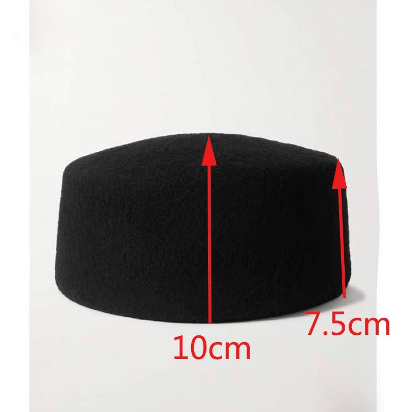 Women 100% Wool Pillbox Hat Royal Blue Vintage Stewardess Fascinator Base