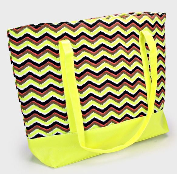 Zig Zag Pattern Fashion Tote Bag Casual Shoulder Bag Travel Shopping Handbag