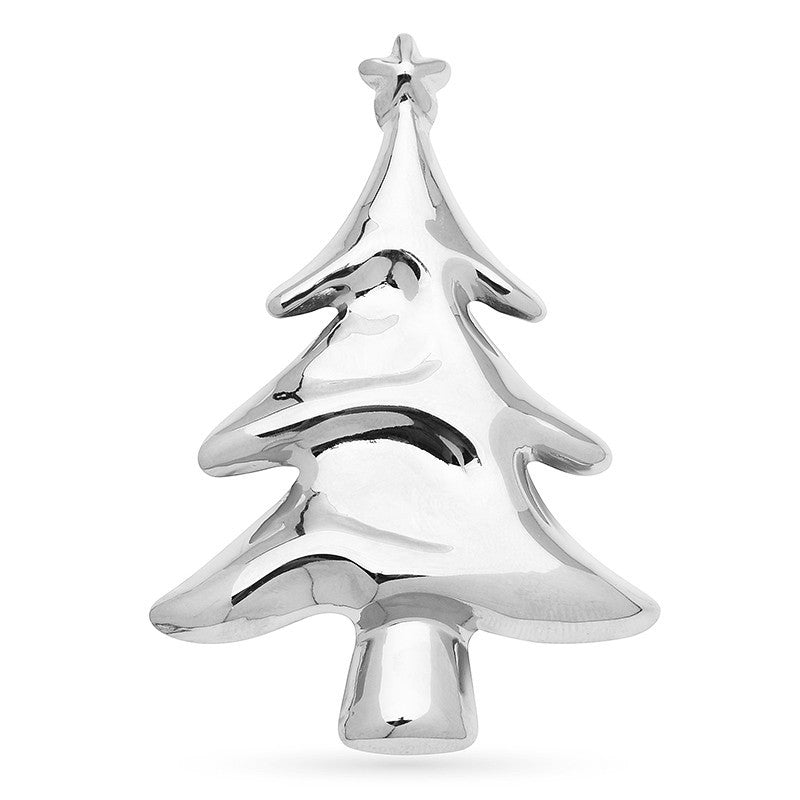 2PC Christmas Tree Brooch Pin Set Stainless Steel Gold/Silver Plated Holiday Pin