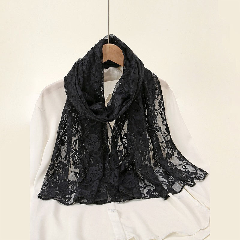 New Black Floral Lace Shawl Shrug Women's Evening Wrap Scarf Bolero