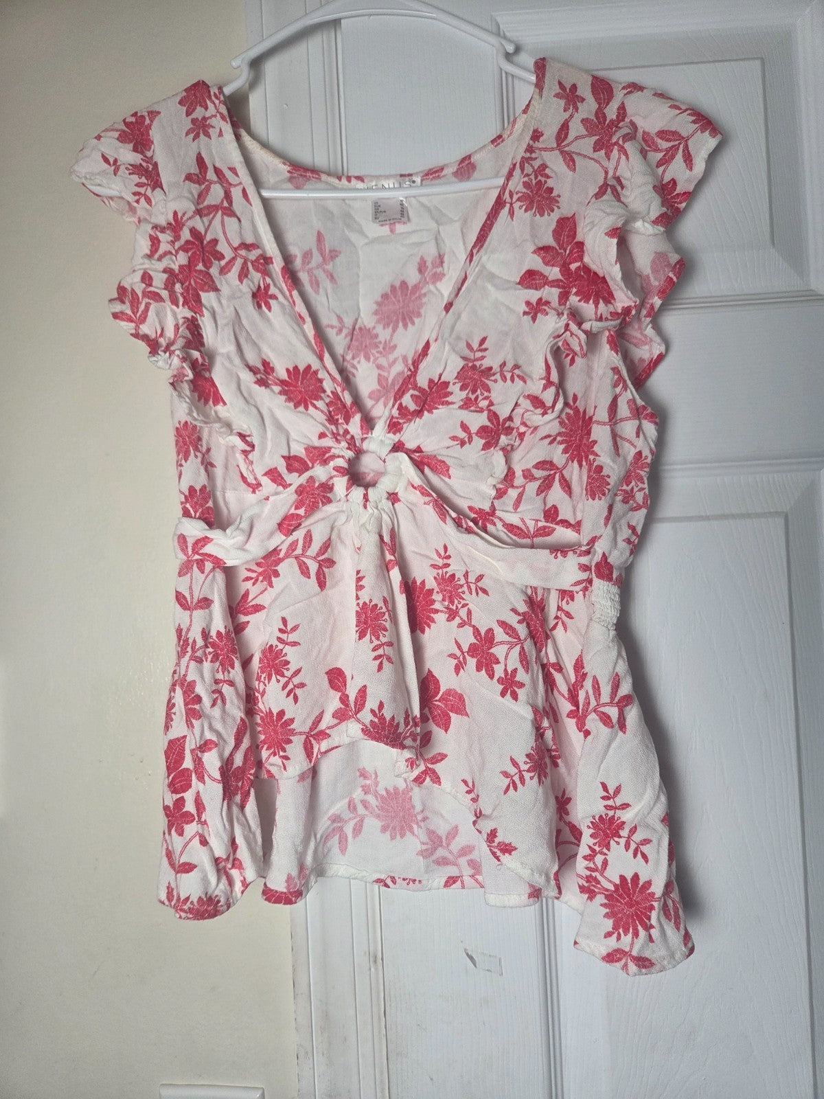 Floral Keyhole Top for Women Lightweight Printed Blouse Casual Spring and Summer