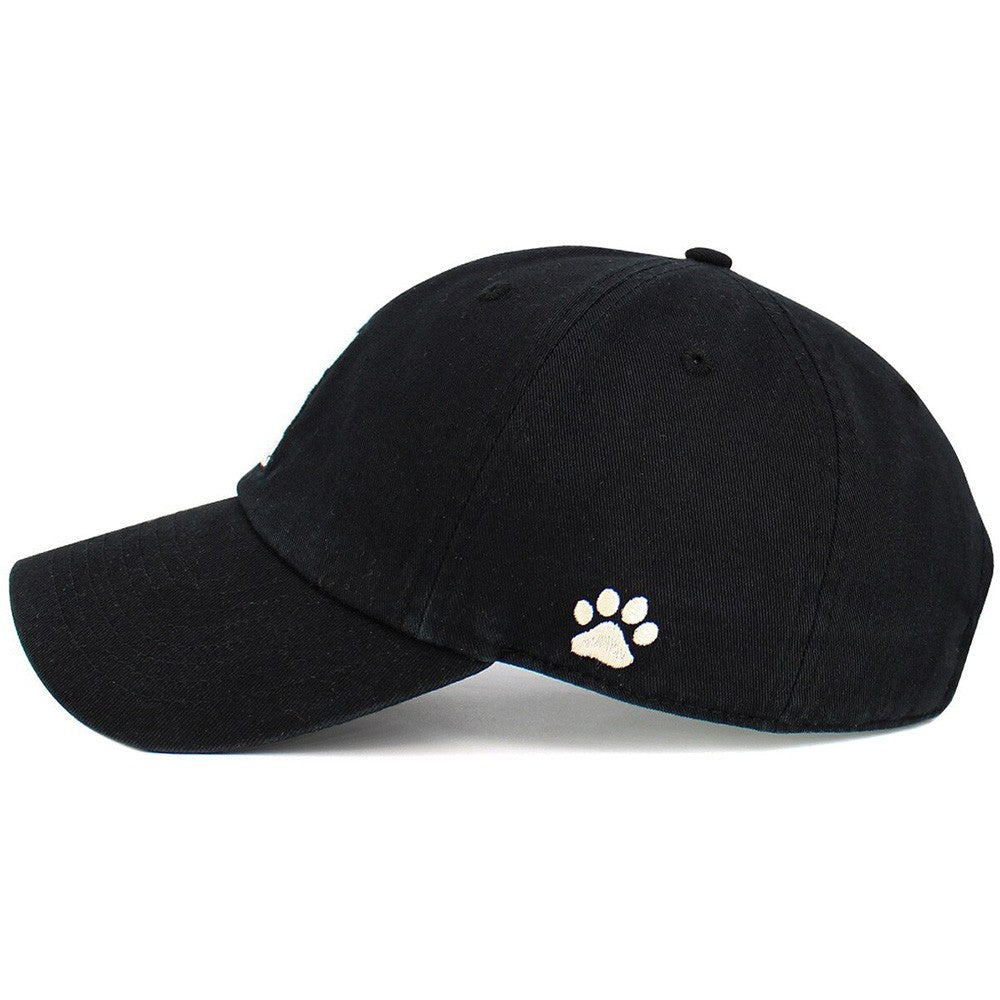 French Bulldog Embroidered Baseball Cap Black 100% Cotton Adjustable Strapback