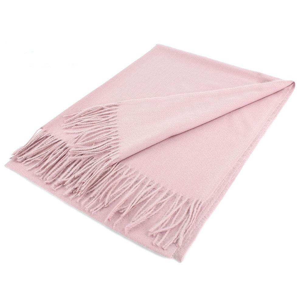 2 Piece Cashmere Blend Soft Wrap Shawl Scarf Women's Rose Fringe Accent 78 x 27"