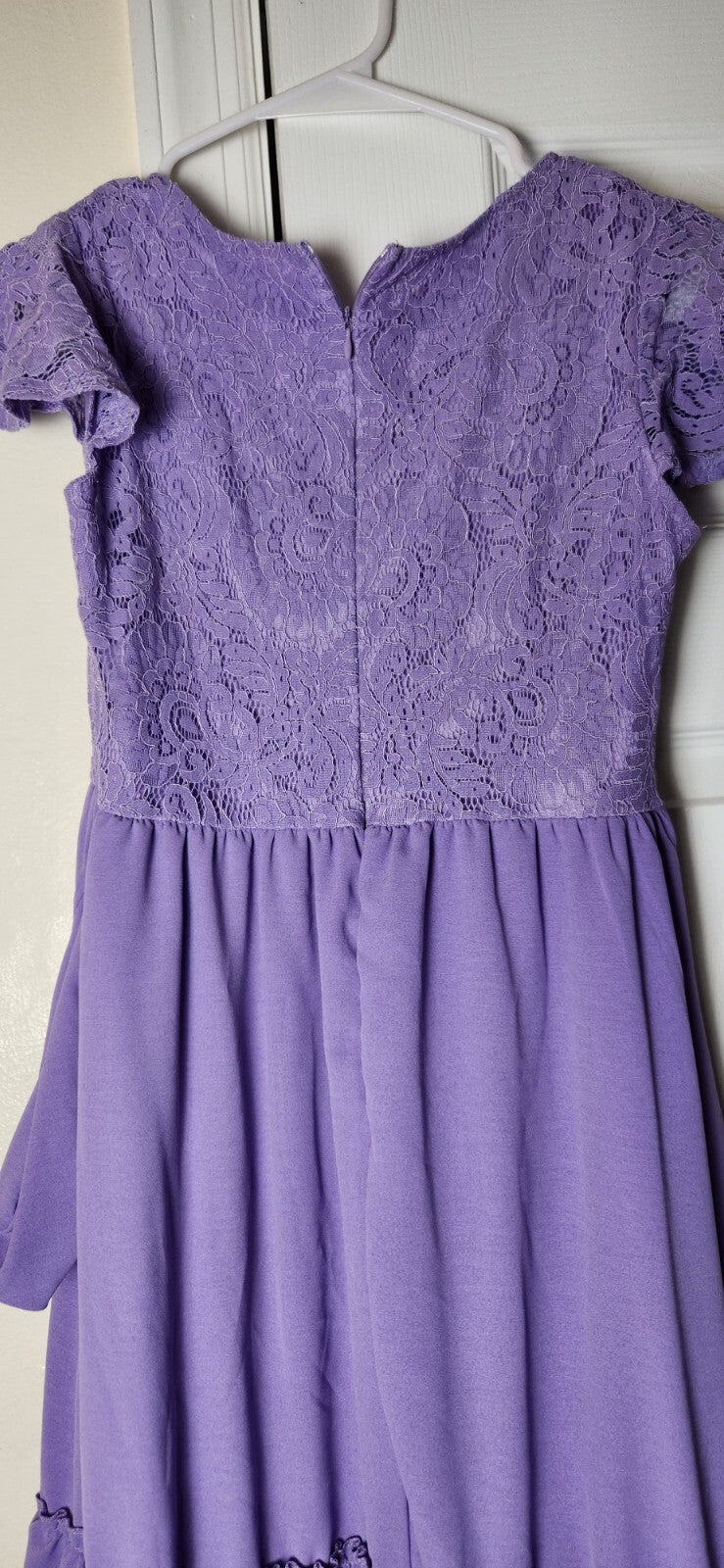 Big Girls Lace Boho Flower Girl Dress Ruffle Sleeve A-Line Formal Dresses XL