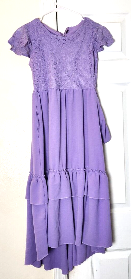 Big Girls Lace Boho Flower Girl Dress Ruffle Sleeve A-Line Formal Dresses XL
