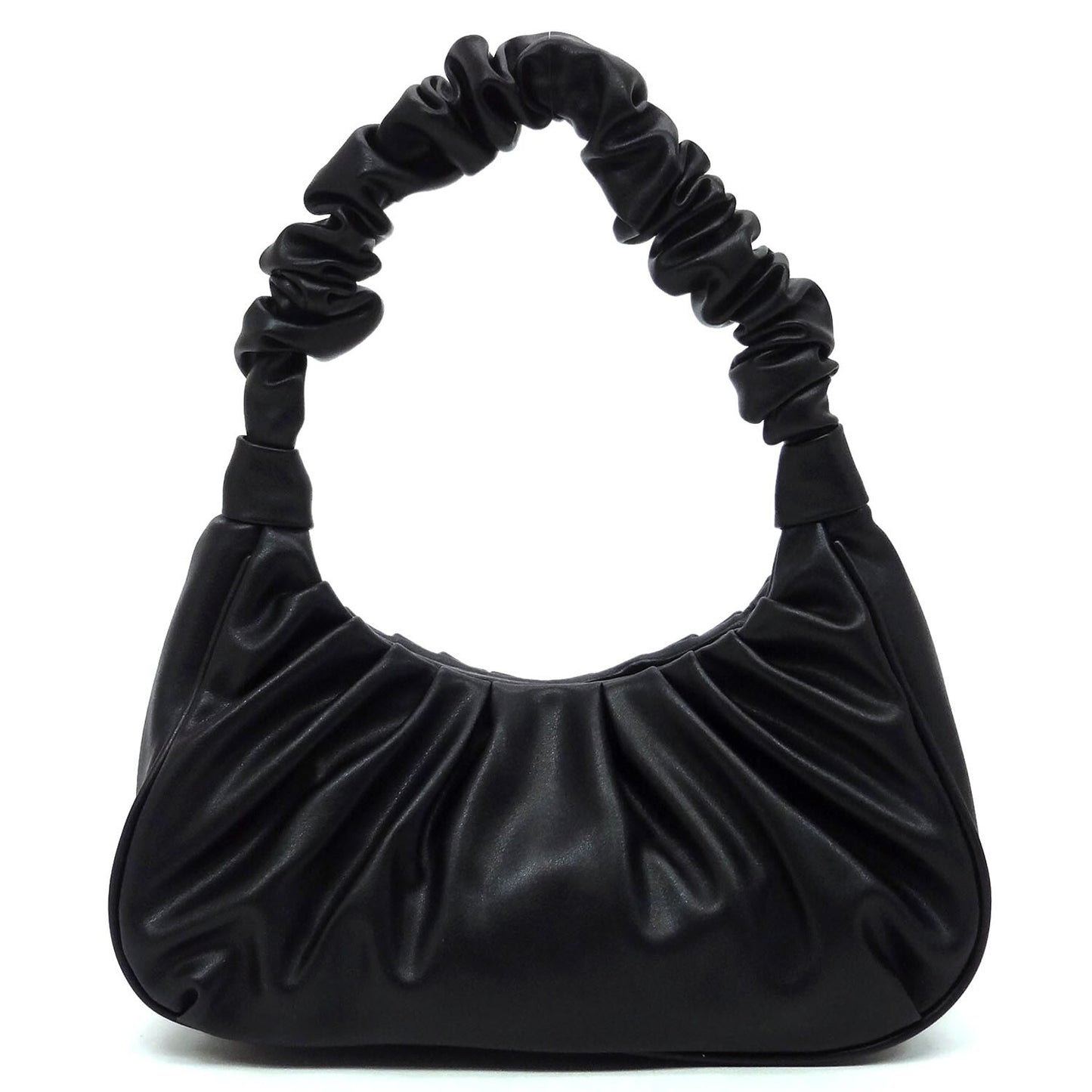 Ruched Hobo Shoulder Bag for Women Soft Faux Leather Purse Trendy Handbag