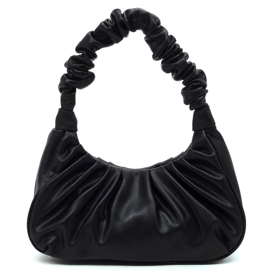 Ruched Hobo Shoulder Bag for Women Soft Faux Leather Purse Trendy Handbag