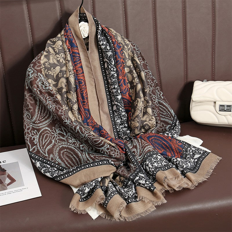 Women Boho Paisley Scarf Shawl Wrap Soft Large Floral Stole Hijab 71x35 Inch