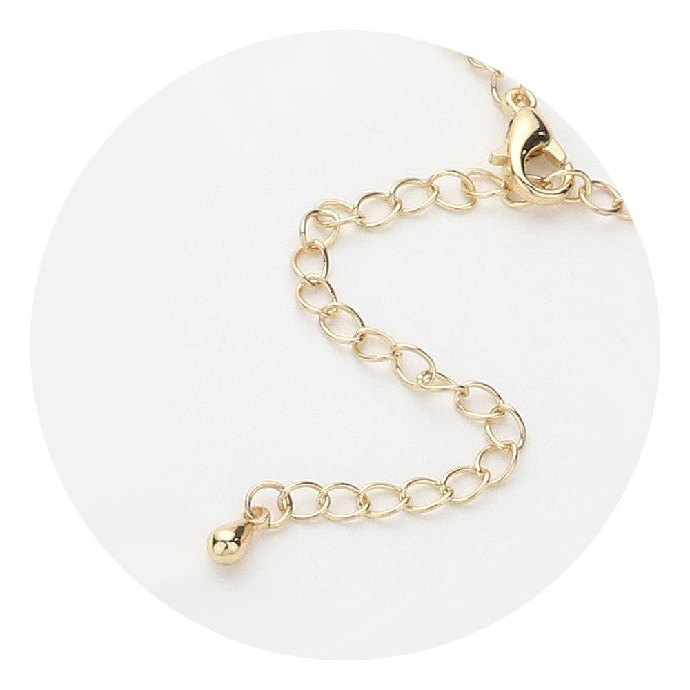 Dipped Gold Paperclip CZ Pave Lock Necklace 17in Trendy Jewelry