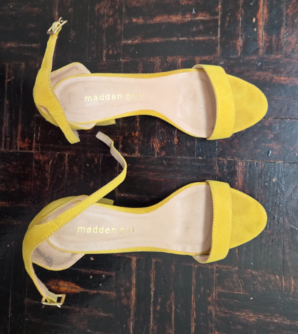 Madden Girl Block-Heel Dress Sandals for Women Yellow US Size 6.5