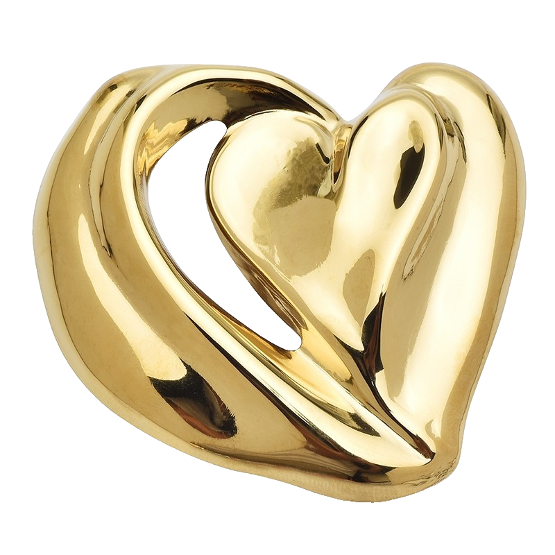 2pcs Abstract Heart Brooch Set 18K Gold Silver Plated Stainless Steel Pins