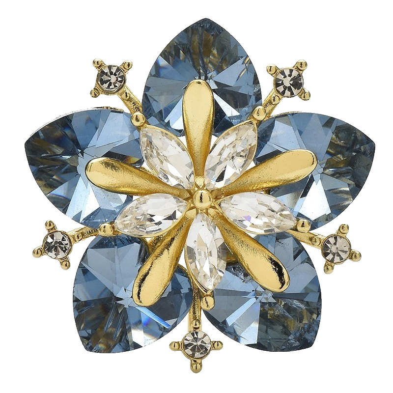 2pcs Crystal Flower Brooches for Women Sparkly Rhinestone Floral Pin Pendant