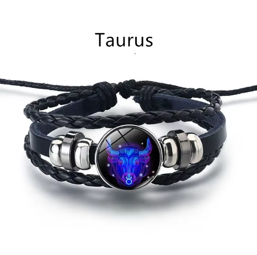 Taurus Zodiac Sign Bracelet Adjustable Astrology Jewelry for Women and Men Gift