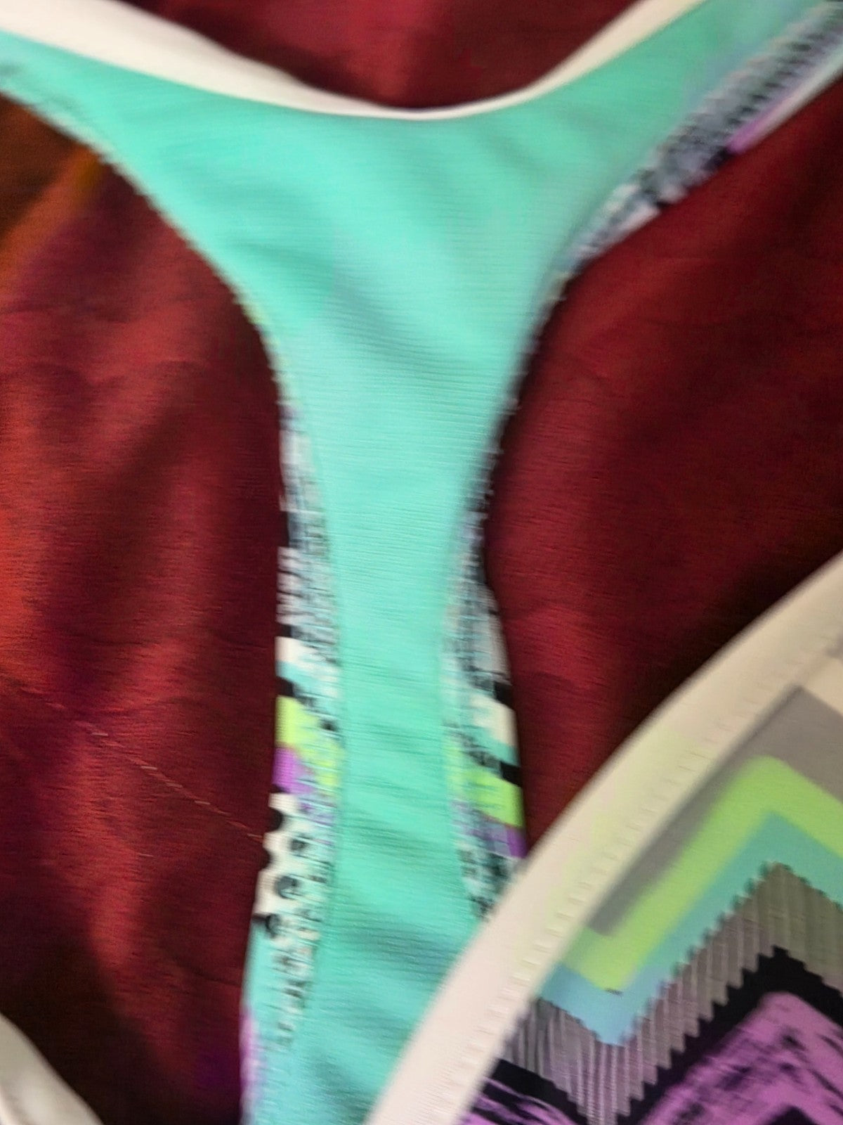 Chevron Racerback Swim Top for Women Size 10 Tankini Style Athletic Swimsuit Top