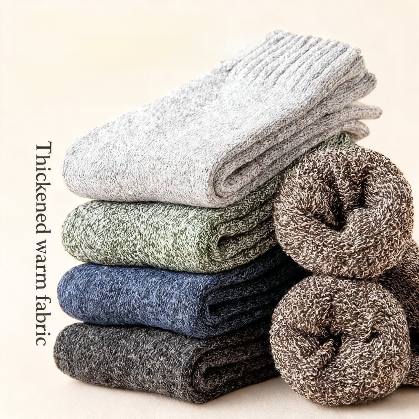 5 Pairs Thermal Wool Blend Socks Men Women US 6-11 Heavy Duty Winter Boot Crew
