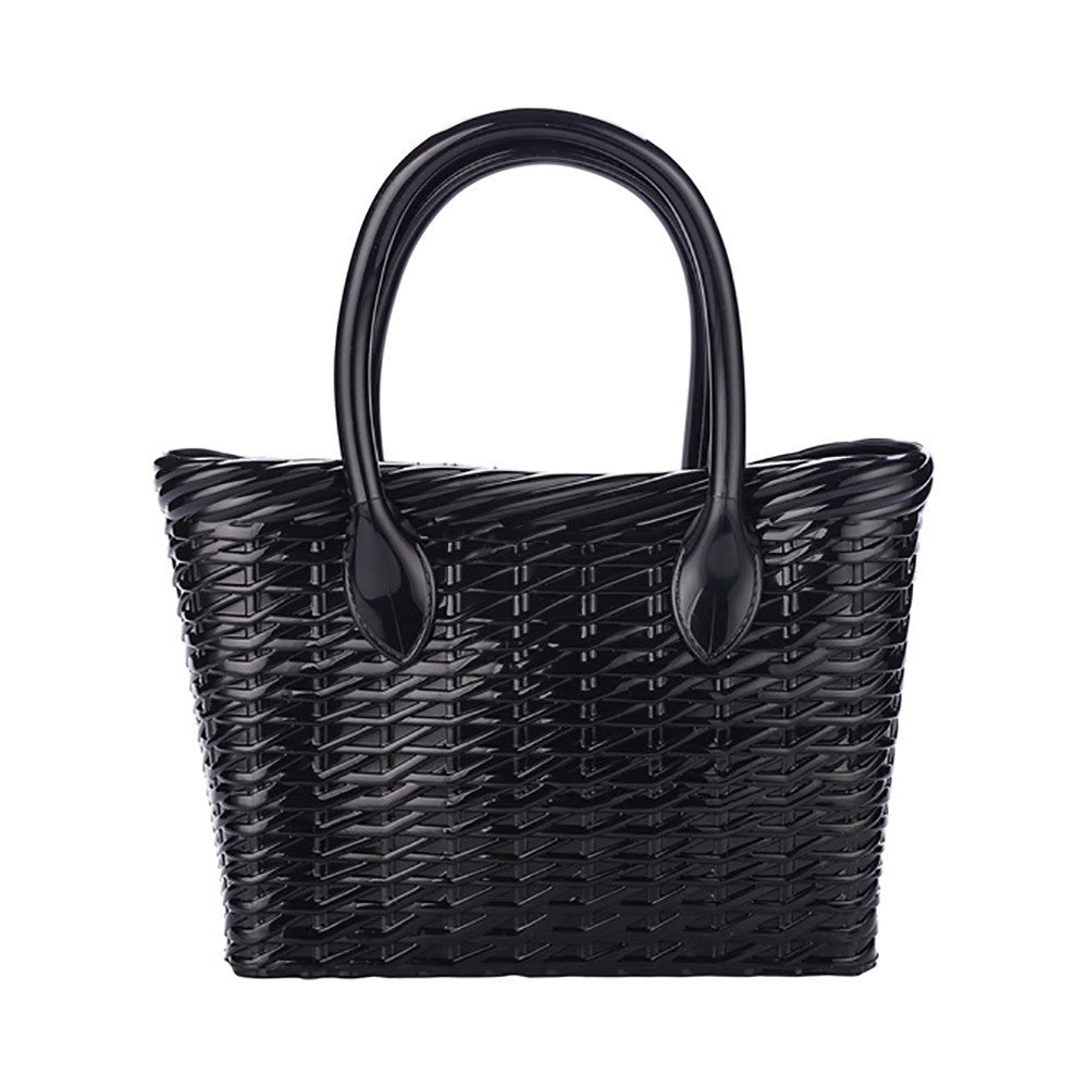 Women’s Solid Jelly Tote Bag Handbag Purse Waterproof Beach Shopper Satchel