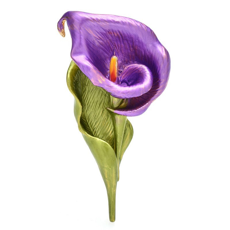2pcs Calla Lily Flower Brooch Pin Enamel Floral Wedding Jewelry Gift for Women