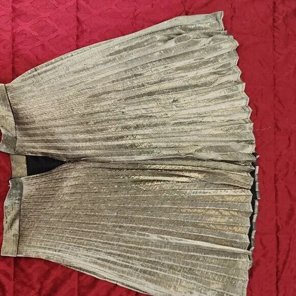 Women's Metallic Silver  A-Line Skirt Shimmer Medium Size Party Wear for Ladies