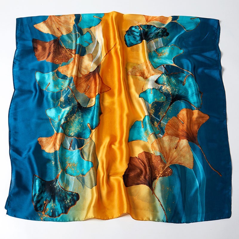 Women's Spring Scarf Large Floral Print Color Splash Soft Polyester Shawl Wrap