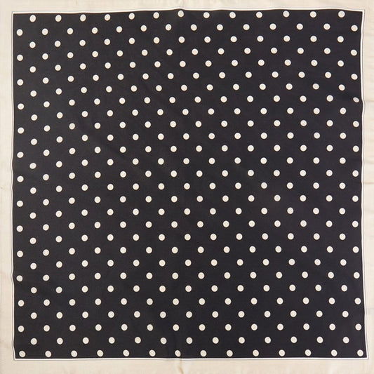 2pcs Polka Dot Square Neck Scarf Silk Feel Retro Head Bandana Black White 27.5"
