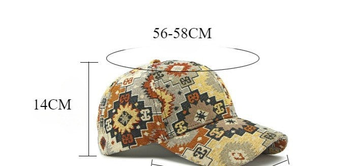 Southwestern Aztec Pattern Women's Baseball Cap Multicolor Adjustable Boho