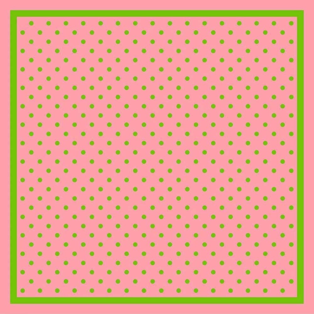 Pink and Lime Green Polka Dot Square Silk Feel Neck Scarf Head Wrap