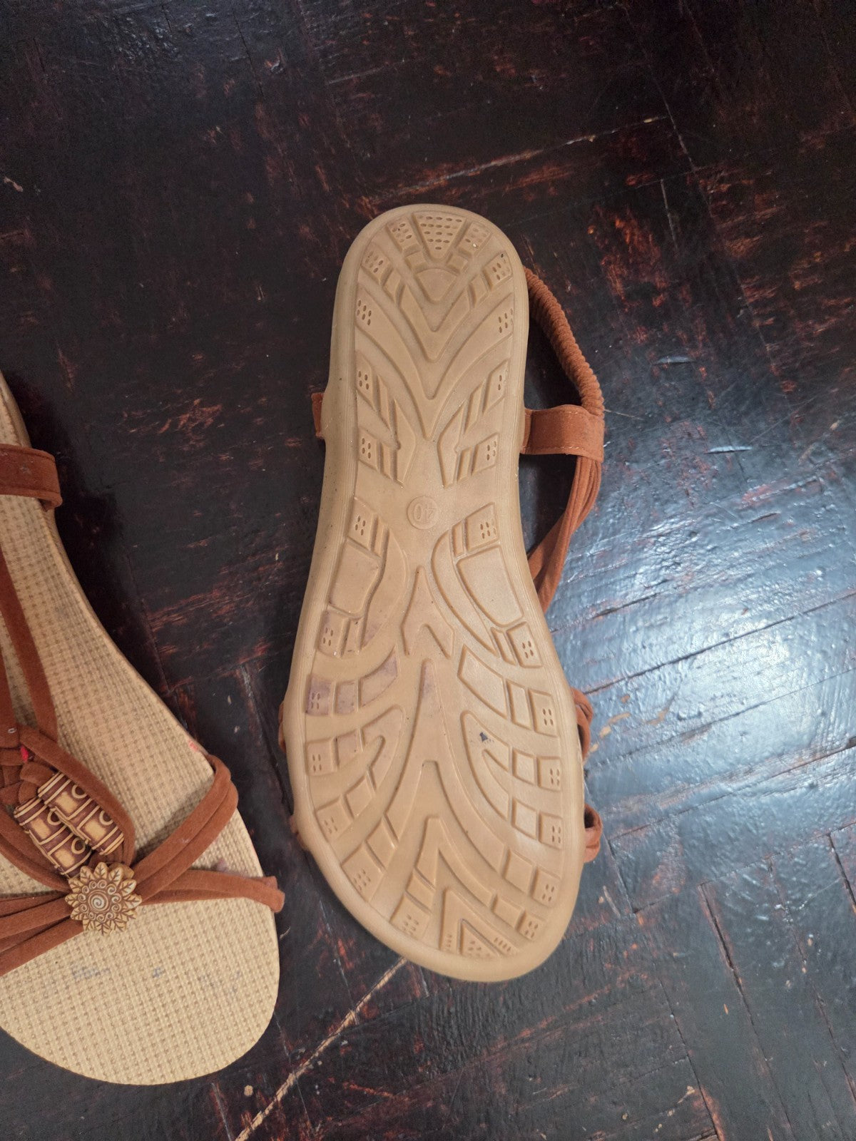 Tribal Design Summer Sandals for Women Open Toe Shoes for Ladies Size 9