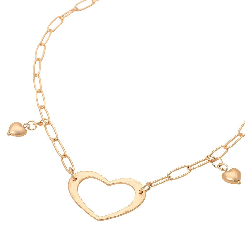 Open Heart Pendant Necklace $18$ In Modern Linked Chain Adjustable Women Gift