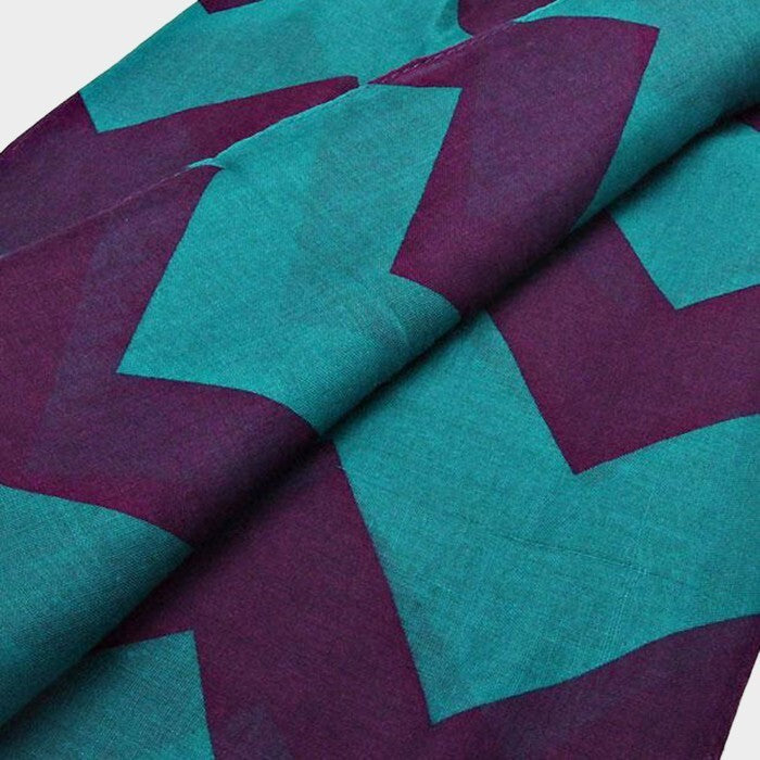 Chic Teal Purple Geometric Print Infinity Scarf Fashion Accessory Women's Gift