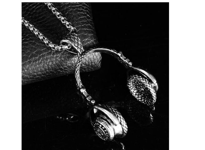 Cool Music Headphone Pendant Necklace for Couples Men Women Hip Hop Gift