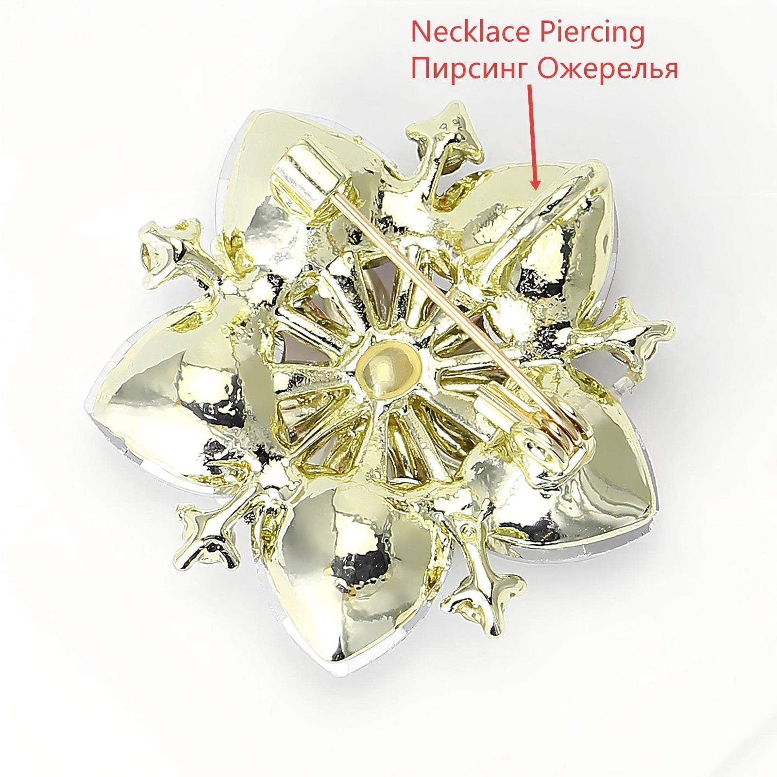 2pcs Crystal Flower Brooches for Women Sparkly Rhinestone Floral Pin Pendant