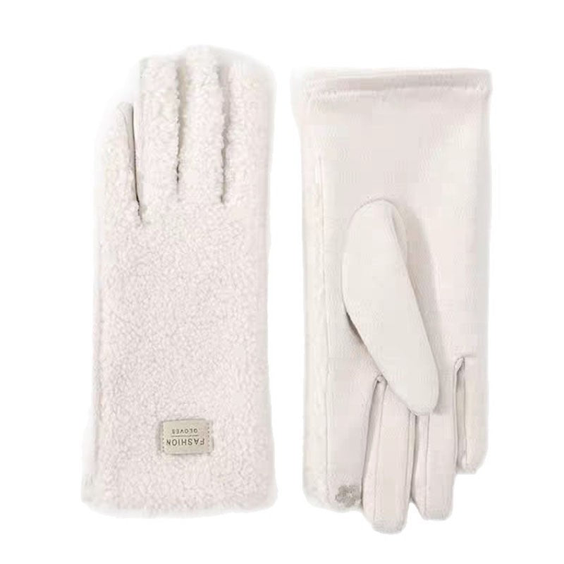 Women's Pink Faux Suede Sherpa Lined Winter Warm Gloves Cozy Faux Fur Cuff