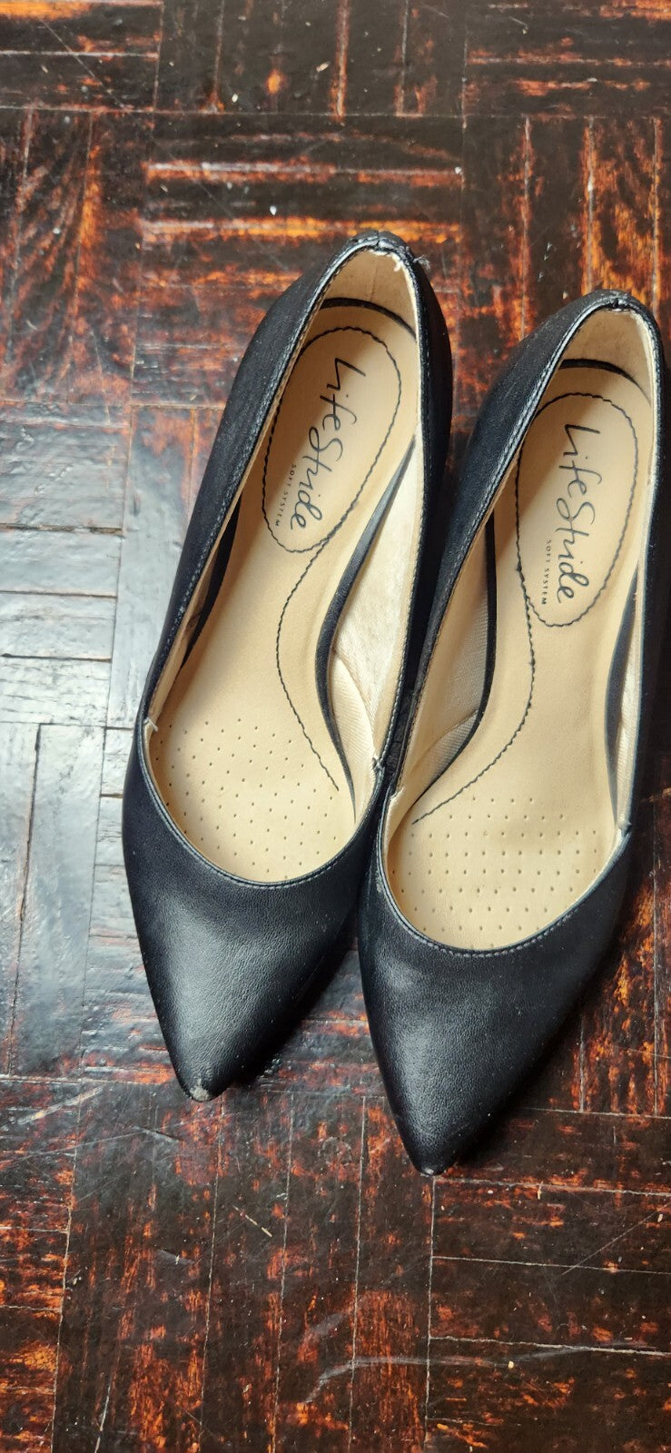 Lifestride Black Pumps 6.5 Womens Formal Office Shoes for Ladies 