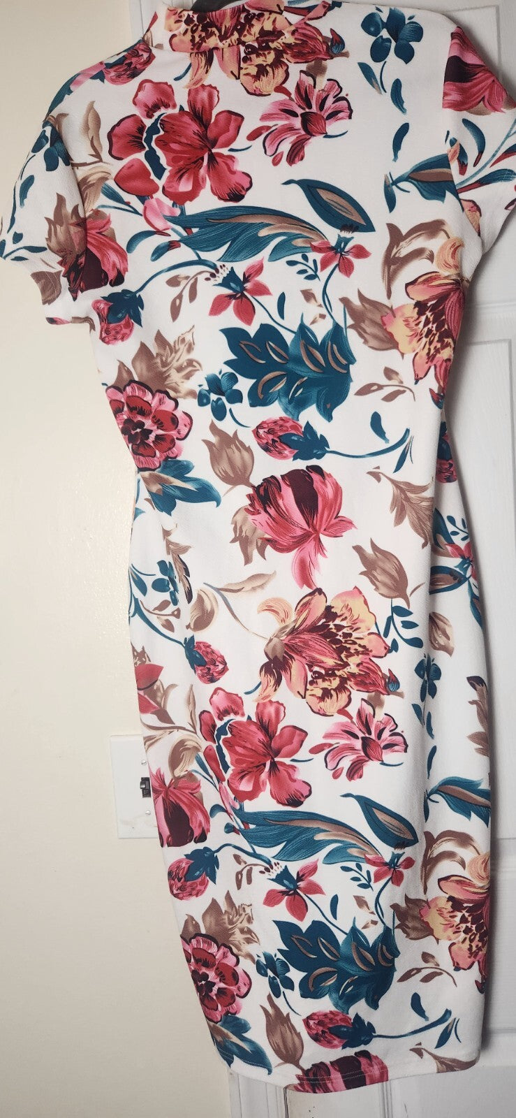 Floral Print Midi Dress for Women – Summer Casual Dress for Ladies, Size Large