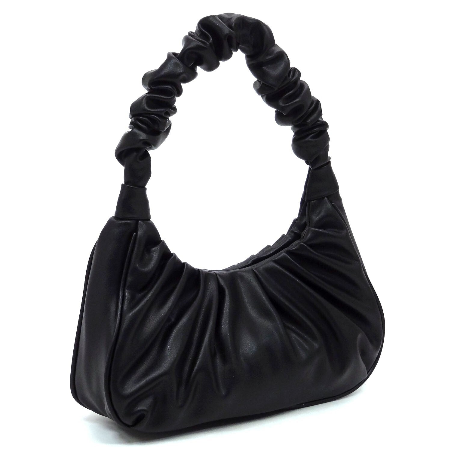 Ruched Hobo Shoulder Bag for Women Soft Faux Leather Purse Trendy Handbag