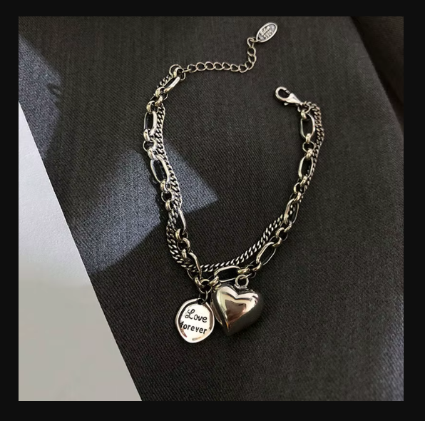 925 Sterling Silver Charms Bracelets For Women Fashion Retro Bracelet Valentine