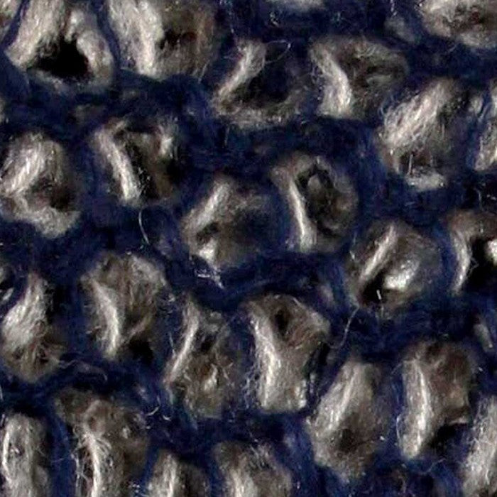 Honeycomb Pattern Crochet Two Tone Yarn Knit Snood Cowl Scarf for Women Navy