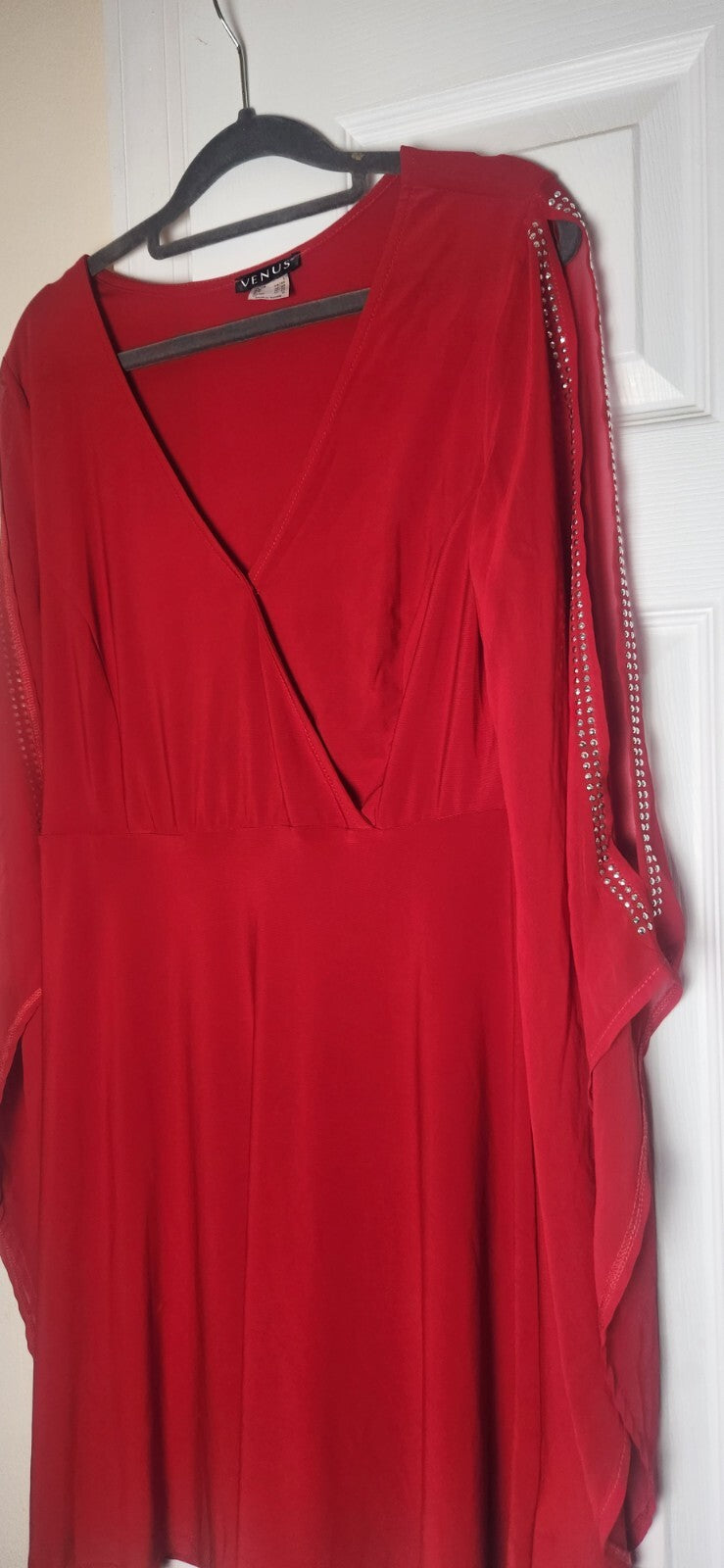 Venus Women’s Red Midi Dress Large Size Wedding Guess Dresses for Ladies