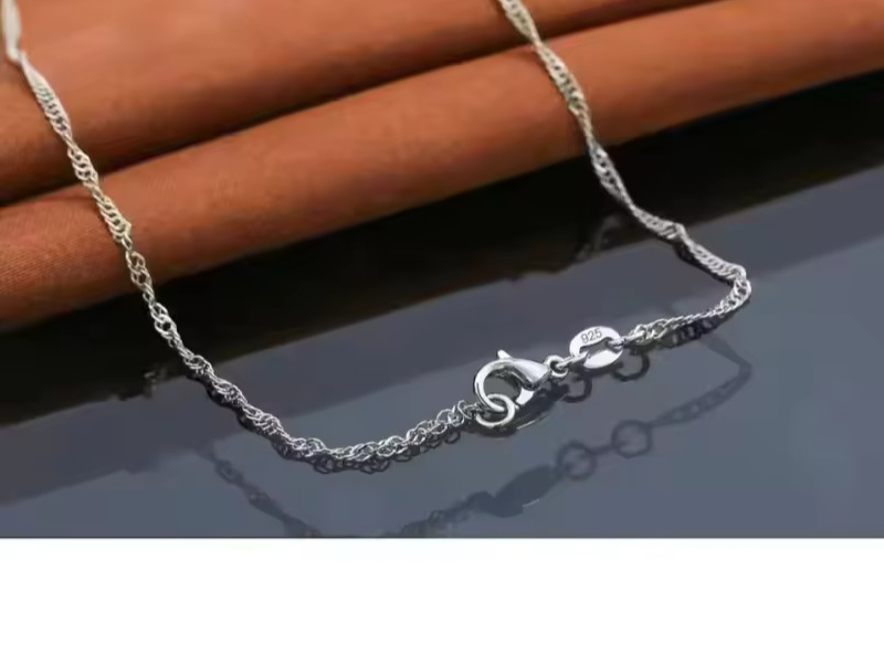 Heart-Shaped 925 Sterling Silver Long Chain Necklace Earrings Set For Women