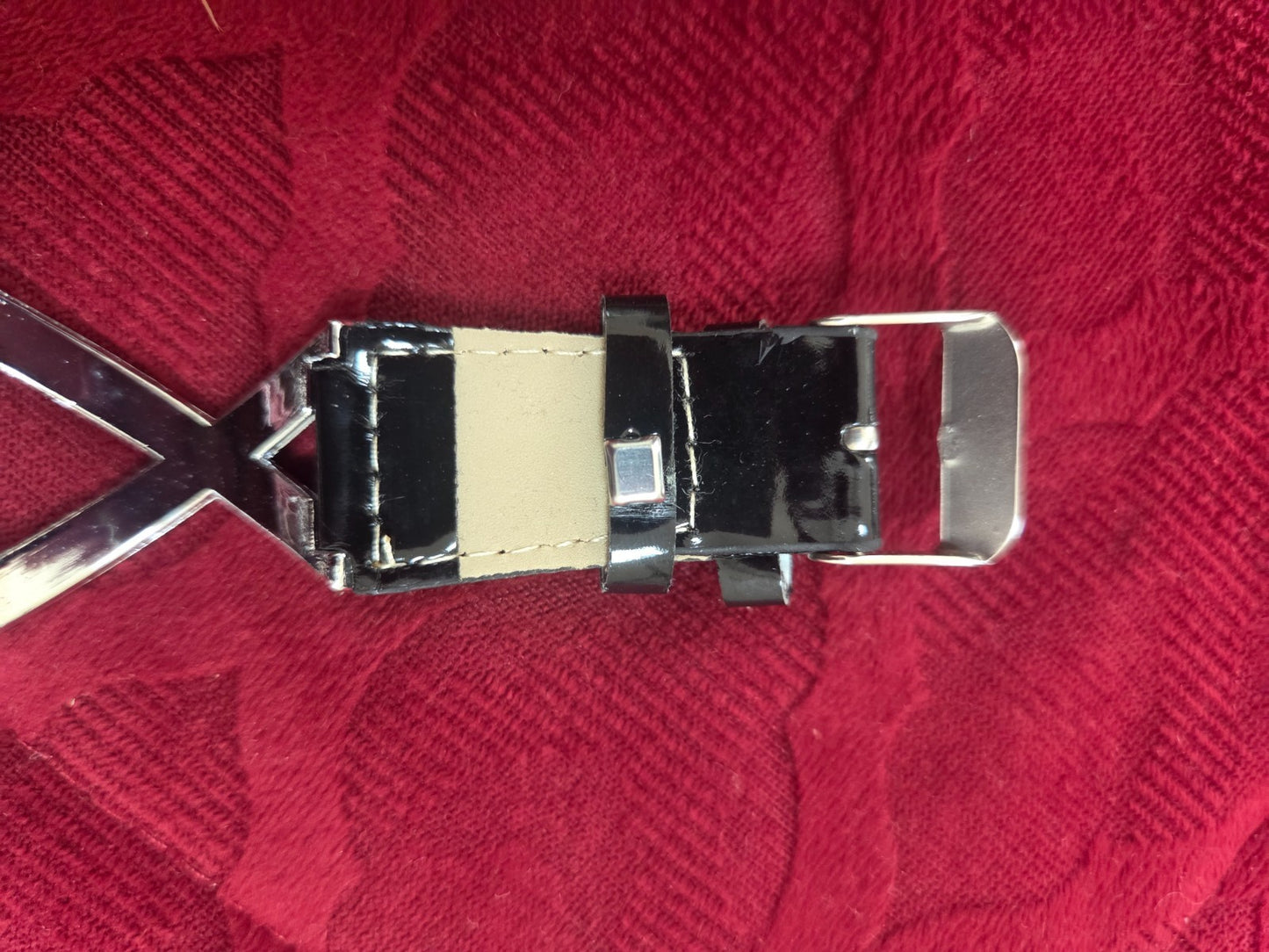 GoGoey Women's Rectangular Dress Watch Crystal X Band Black Faux Leather Strap