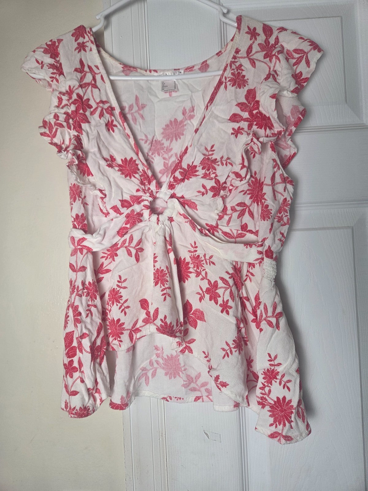 Floral Keyhole Top for Women Lightweight Printed Blouse Casual Spring and Summer