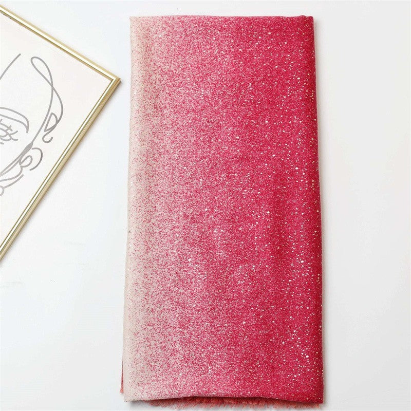 Sparkle Ombre Shawl Scarf Pink Red Gradient Shimmer Glitter Wrap Hijab Large