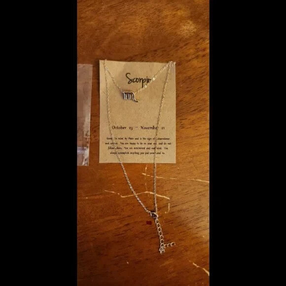 Scorpio Zodiac Sign Jewelry Gold Tone Chain Pendant Necklace for Women