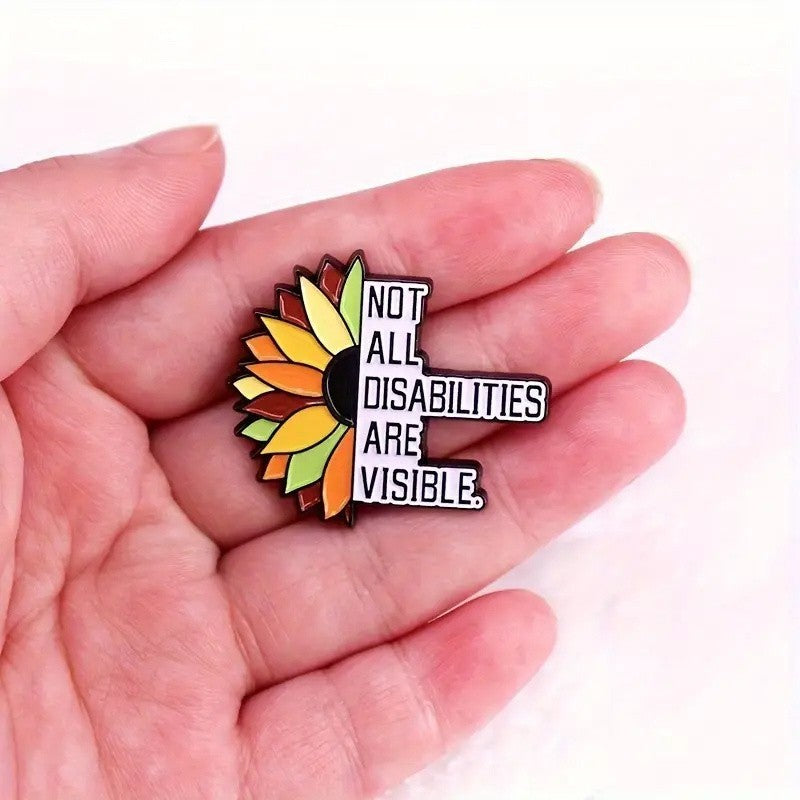 3Pcs Sunflower Hidden Disability Pin Badge Autism Awareness Support Neurodiverse