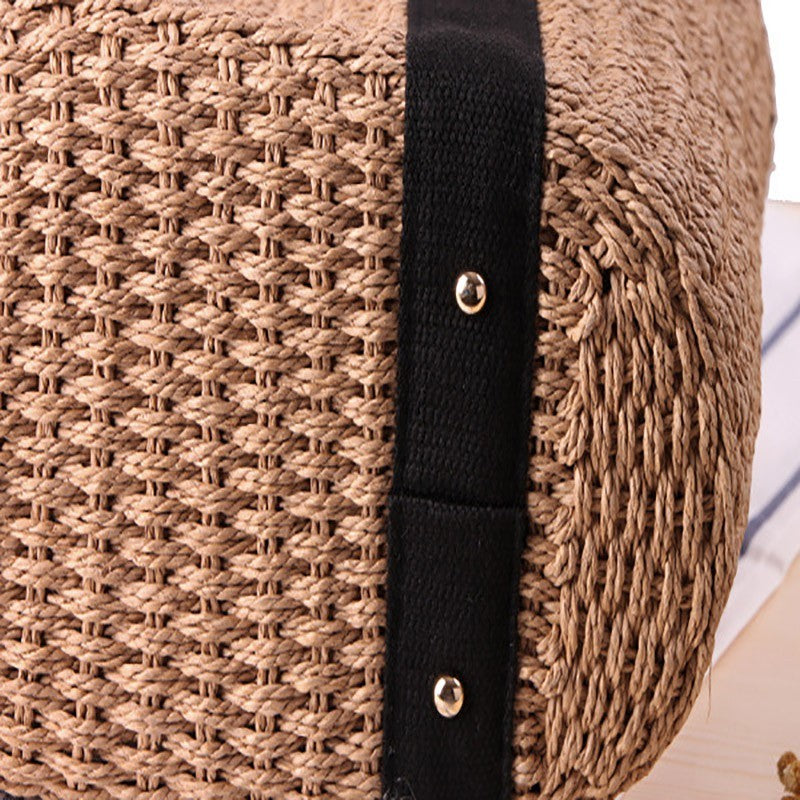 Handmade Rattan Straw Tote Bag Women Large Woven Shoulder Handbag Beach Totes
